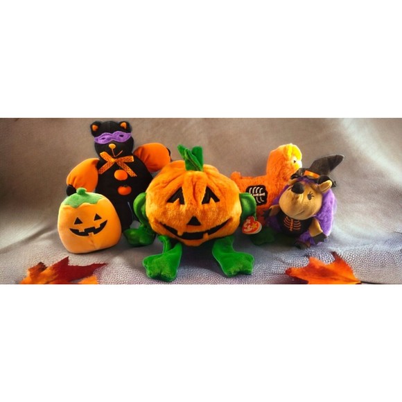 5 DAN DEE+ Halloween Collector Ch Skeleton Llama  Pumpkin + Hedge + Cat Plush EC - Picture 2 of 11